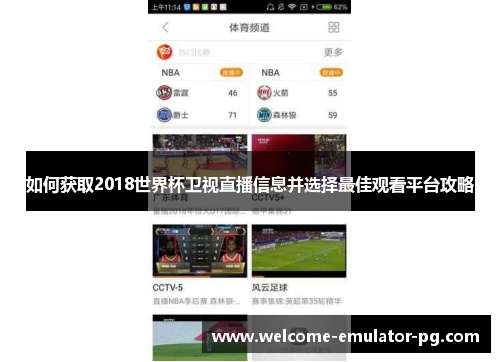 如何获取2018世界杯卫视直播信息并选择最佳观看平台攻略